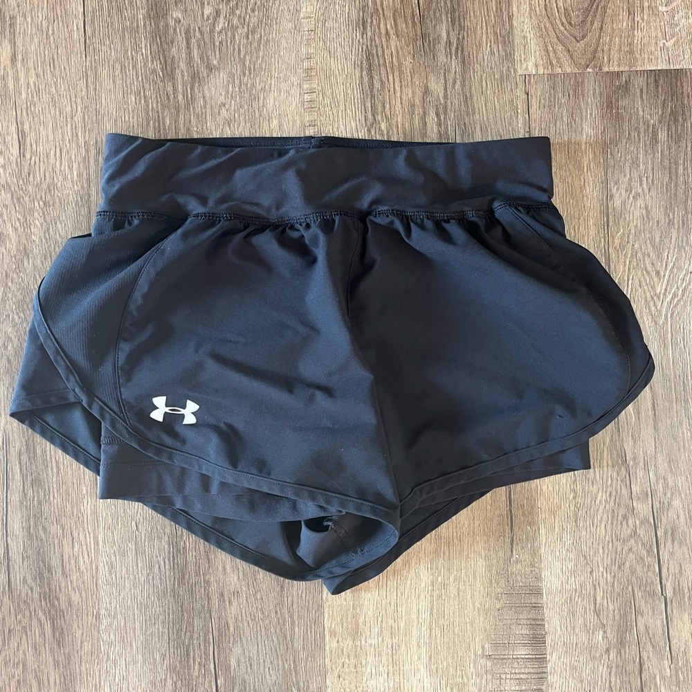 Under Armour Black Athletic Shorts with Elastic Waistband